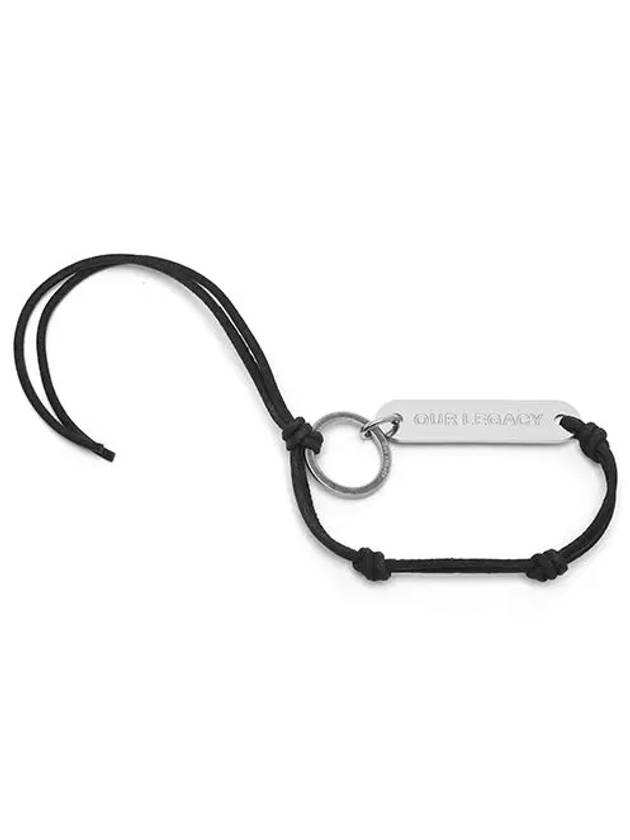 Men's Ladon Key Ring Black knotted leather cord key ring with logo tag Ladon key ring Nero - OUR LEGACY - BALAAN 4