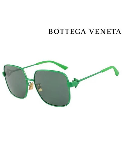 Eyewear Logo Temple Square Sunglasses Shiny Green - BOTTEGA VENETA - BALAAN 2