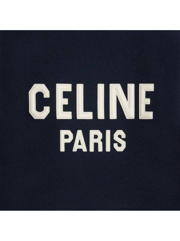 Navy Wool Triomphe Patch Teddy Varsity Jacket 2V29V896C 07MR - CELINE - BALAAN 9