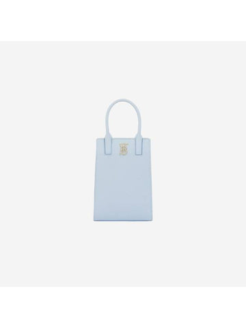 Micro Grainy Leather Francis Tote Bag Pale Blue - BURBERRY - BALAAN 1