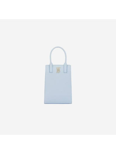 Micro Grainy Leather Francis Tote Bag Pale Blue - BURBERRY - BALAAN 1