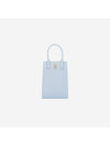 Micro Grainy Leather Francis Tote Bag Pale Blue - BURBERRY - BALAAN 1