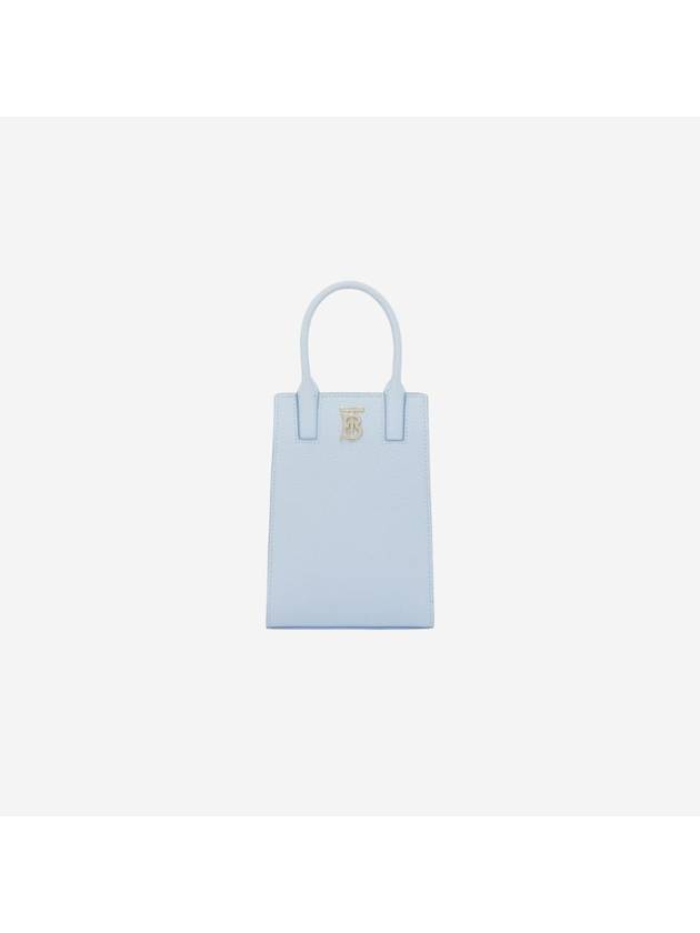 Micro Grainy Leather Francis Tote Bag Pale Blue - BURBERRY - BALAAN 1