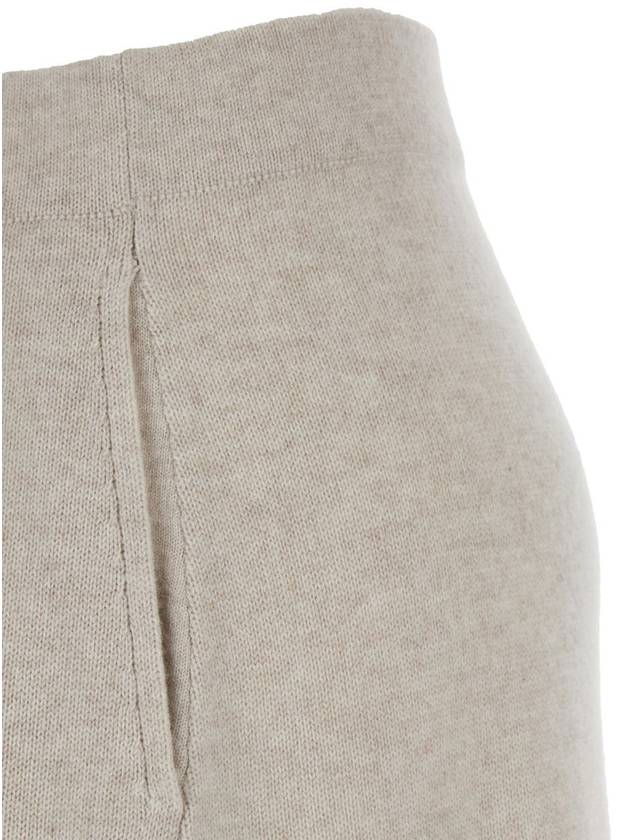 Midi Beige A-Line Skirt In Cashmere Woman - BRUNELLO CUCINELLI - BALAAN 3