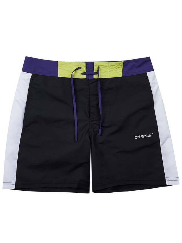 Men's Arrow Block Sunset Swim Shorts Black - OFF WHITE - BALAAN.