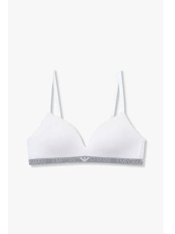 UNDERWEAR Women s Thin Logo Banding Triangle Bra White - EMPORIO ARMANI - BALAAN 1