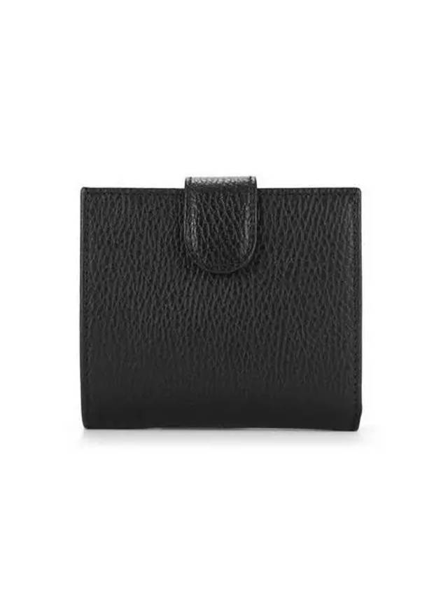 Interlocking G Flap Leather Half Wallet Black - GUCCI - BALAAN 4