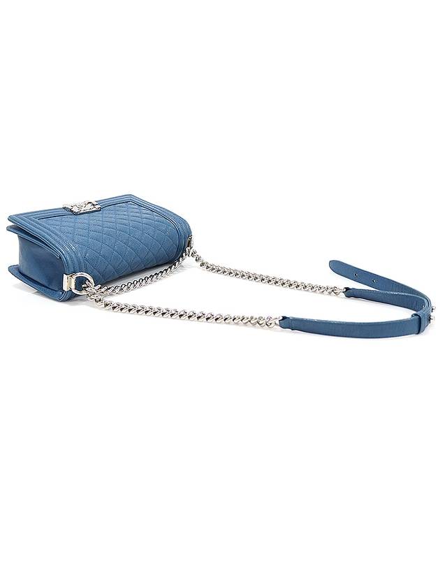 A67086 Blue Caviar Silver Boy Medium Flap Shoulder Bag No 29 - CHANEL - BALAAN 3