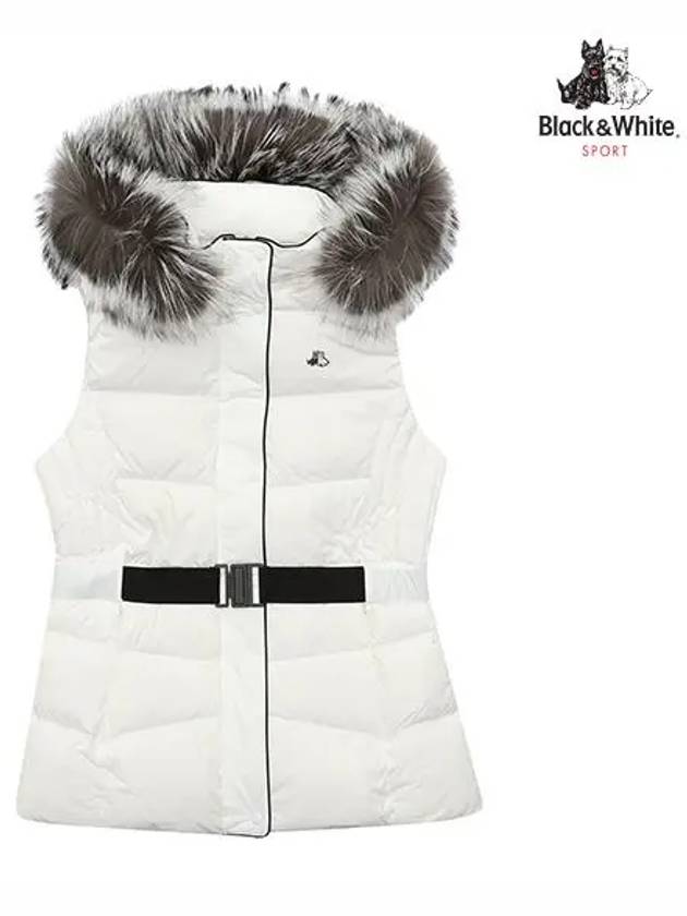 Fox Trimmed Vest 1003LXWNWHITE - BLACK&WHITE - BALAAN 1