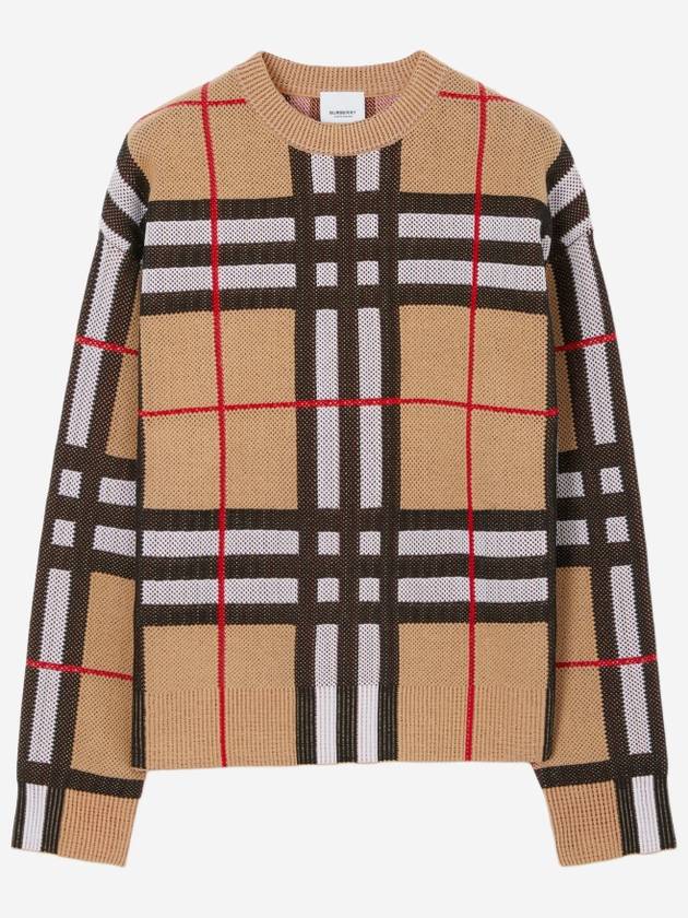 Vintage Check Crew Neck Knit Top Archive Beige - BURBERRY - BALAAN 2