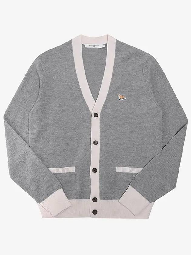 Baby Fox Bicolor Classic Cardigan Melange Grey - MAISON KITSUNE - BALAAN 3