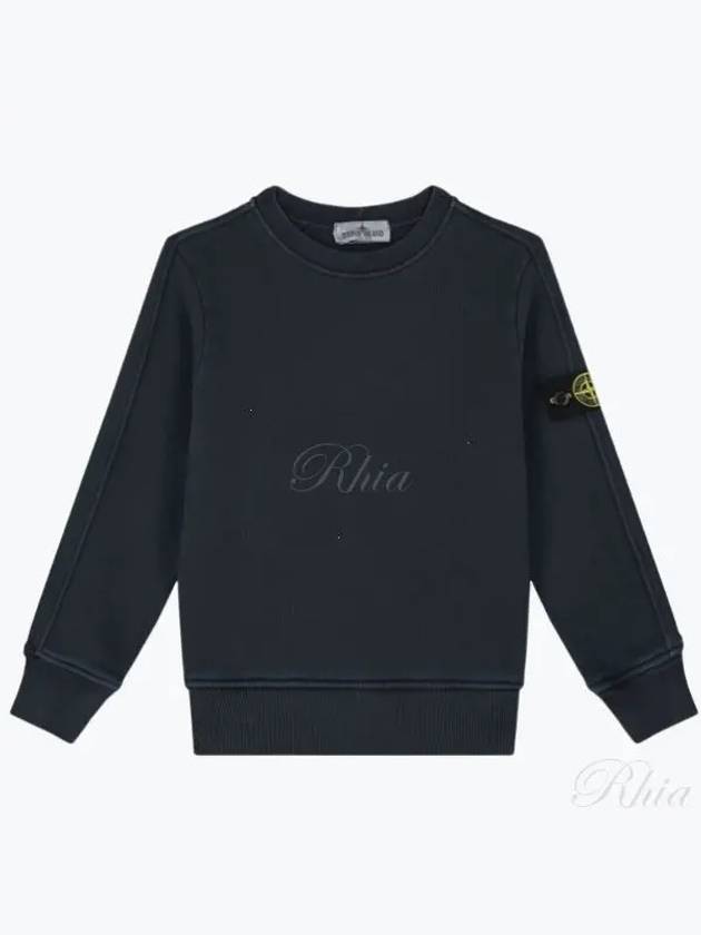 Kids Logo Patch Crew Neck Sweatshirt Navy - STONE ISLAND - BALAAN 2