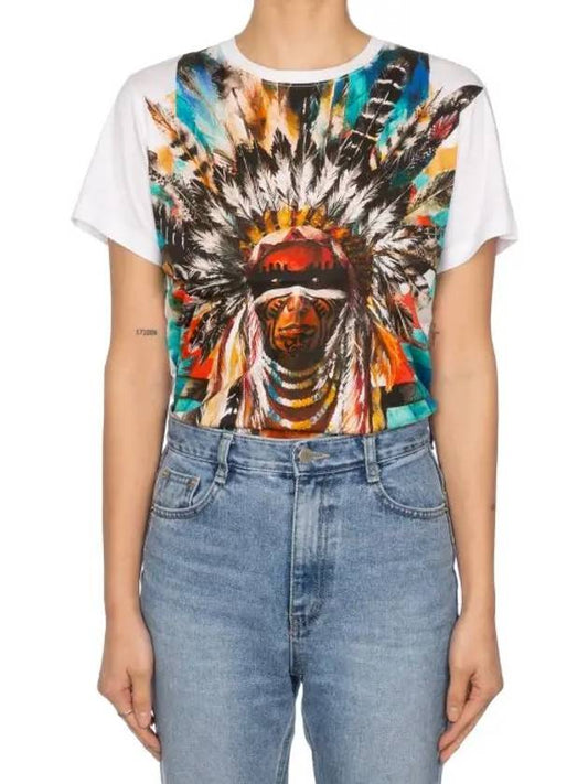 Indian Printing Women's Short Sleeve T-Shirt s5hj601i408 - BALMAIN - BALAAN 2