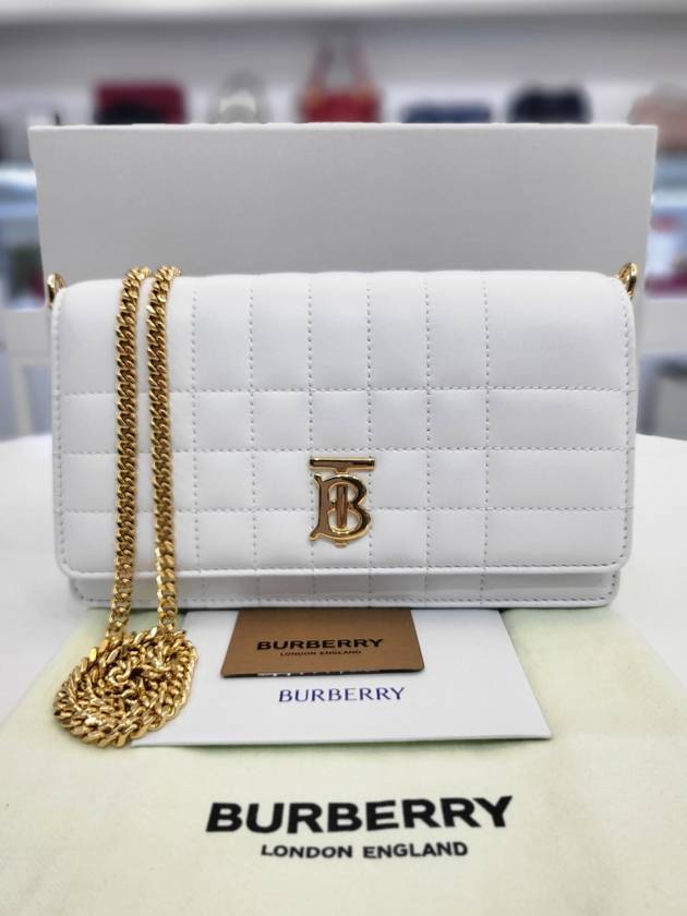 Lola Quilted Chain White Cross Bag 80697531 - BURBERRY - BALAAN 1