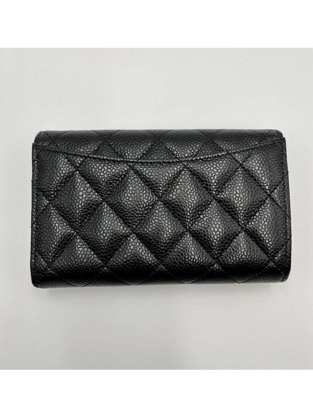 Classic Flap Wallet Grained Calfskin & Silver Black - CHANEL - BALAAN 5