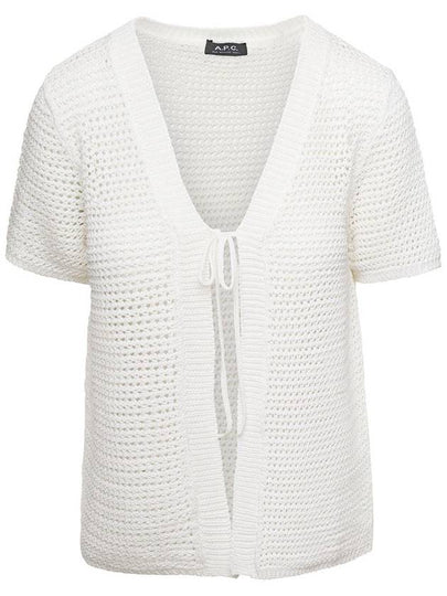 Women's Tie Front Knit Cardigan Off-White - A.P.C. - BALAAN 2