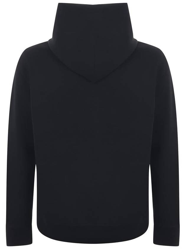 Drawstring Detail Cotton Hoodie Black - EMPORIO ARMANI - BALAAN 4