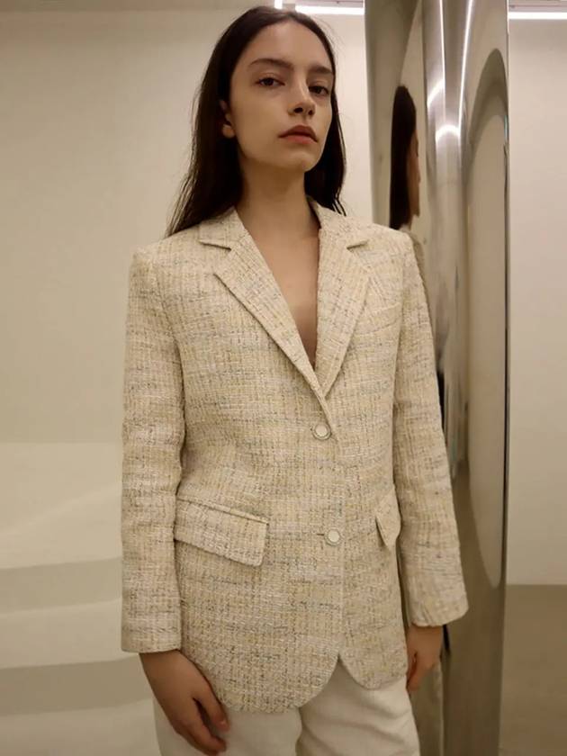 Melange Tweed Jacket Ivory - DAMAGE MNEMONIC - BALAAN 1