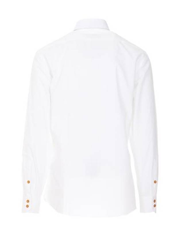 Men's Embroidered ORB Long Sleeve Shirt White - VIVIENNE WESTWOOD - BALAAN 3