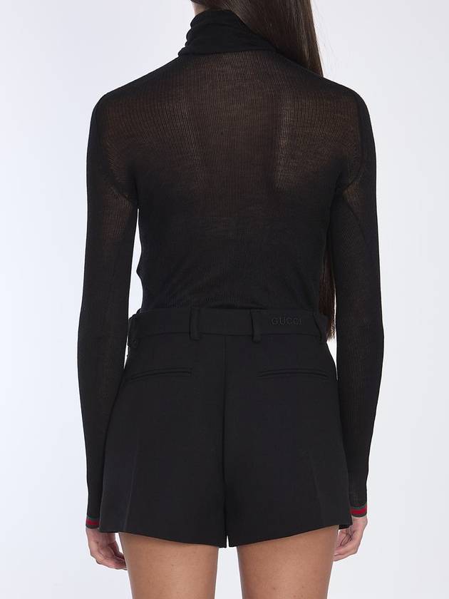 Cashmere silk blend turtleneck black - GUCCI - BALAAN 5