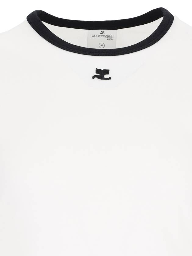 Logo contrast short sleeve t shirt white - COURREGES - BALAAN 4