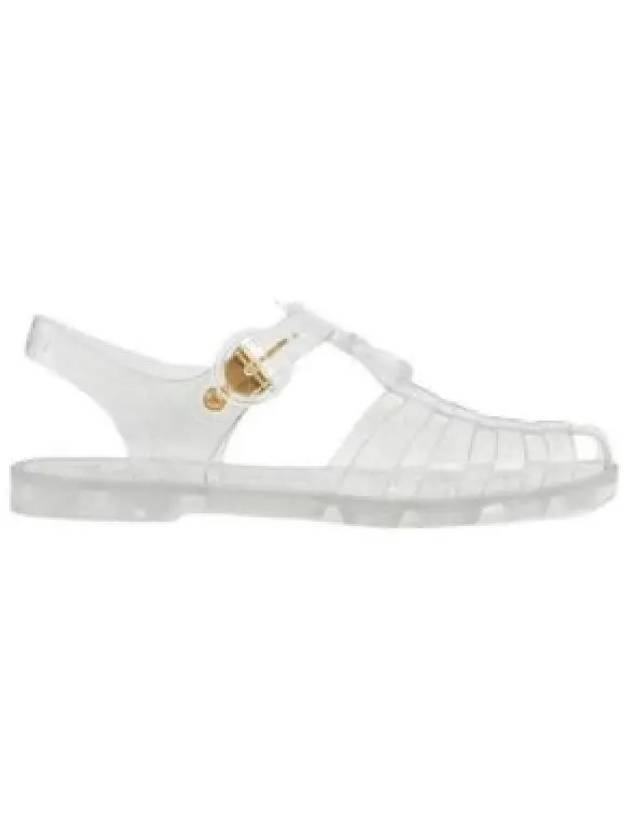 Women's Double G Transparent Rubber Sandals White - GUCCI - BALAAN 2