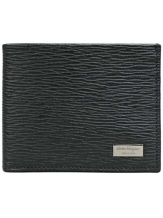 Metal Logo Bifold Wallet Black - SALVATORE FERRAGAMO - BALAAN.