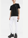 Logo Patch Short Sleeve T-Shirt Black - STONE ISLAND - BALAAN 5