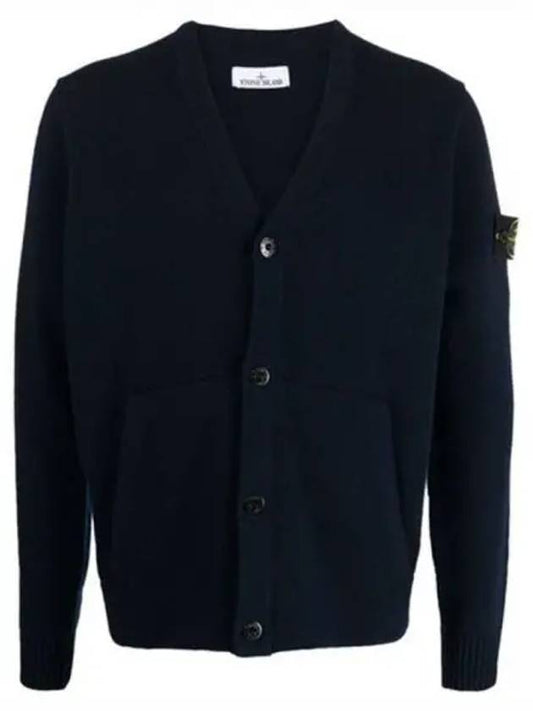 Men's Wappen Patch Button Cardigan Navy - STONE ISLAND - BALAAN 2