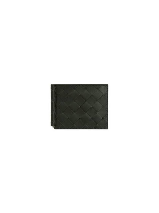 Intrecciato Money Clip Half Wallet Mud Dark Green - BOTTEGA VENETA - BALAAN 1