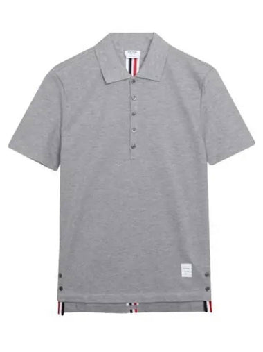 Relaxed fit center back striped short sleeve collar tie - THOM BROWNE - BALAAN 1