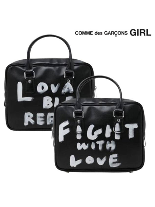 Girl Lettering Tote Bag Black - COMME DES GARCONS - BALAAN 2