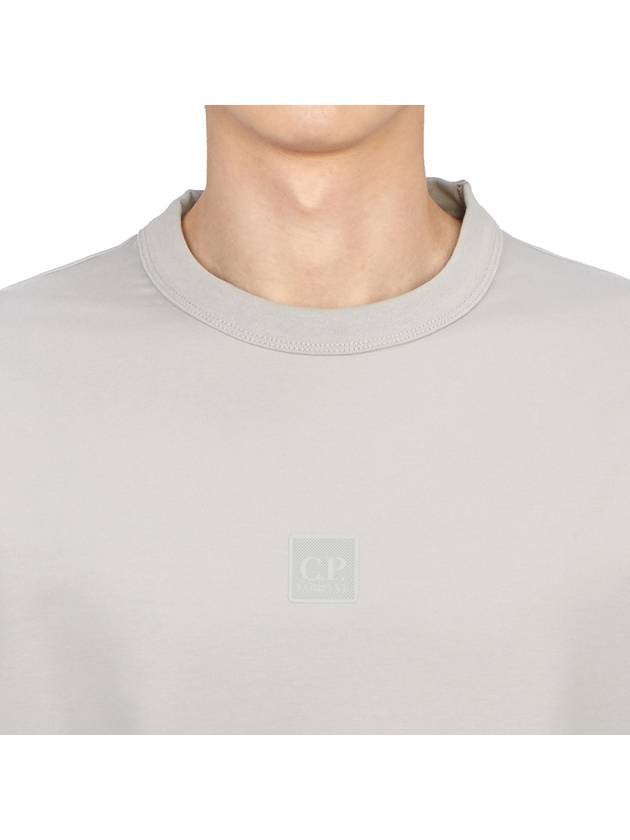 Metropolis Series Stretch Fleece Logo Sweatshirt Grey - CP COMPANY - BALAAN 6