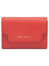 Saffiano Leather Trifold Half Wallet Red - MARNI - BALAAN 2