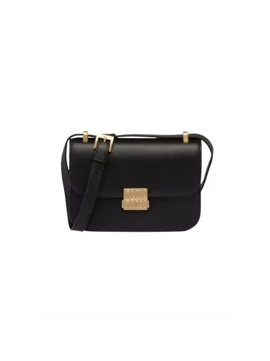 Logo Metal Buckle Shoulder Bag Black 5BD254 - MIU MIU - BALAAN 1