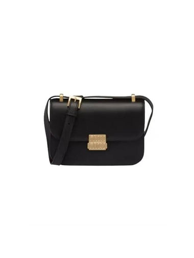 Logo Metal Buckle Shoulder Bag Black - MIU MIU - BALAAN 1