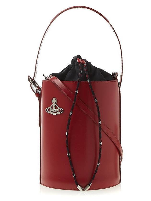 Drawstring Buckle Leather Bucket Bag Red - VIVIENNE WESTWOOD - BALAAN 2