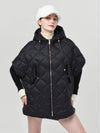 Women s Poncho Line Down Padded Argyle Quilted Overfit Black Vest DO6232VT10 1 - DOYOUKNOWMC GOLF WEAR - BALAAN 2