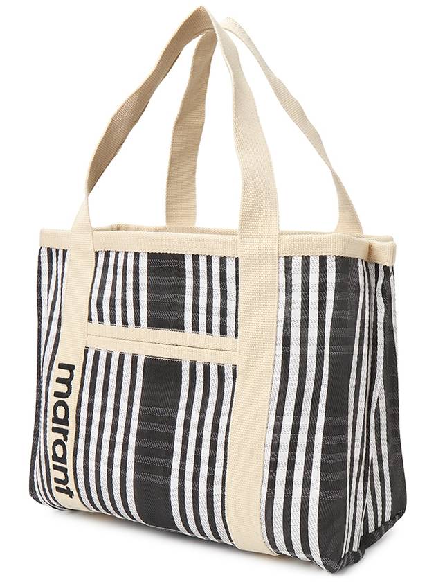 Darwen Striped Nylon Tote Bag Black - ISABEL MARANT - BALAAN 3