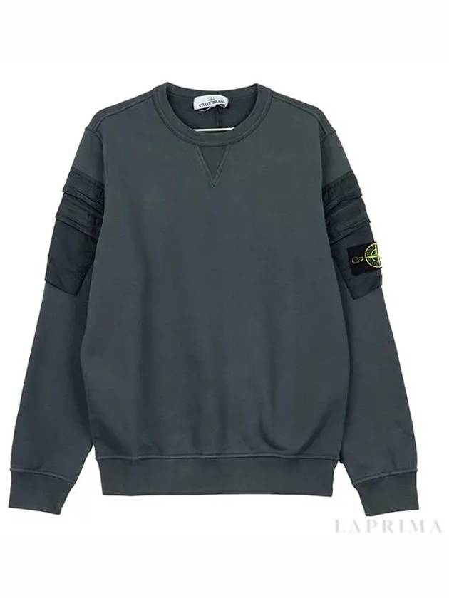 Men's Wappen Patch Cargo Pocket Sweatshirt Grey - STONE ISLAND - BALAAN 5