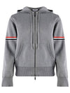 Cotton Milano Armband Zip Up Hoodie Light Grey - THOM BROWNE - BALAAN 2