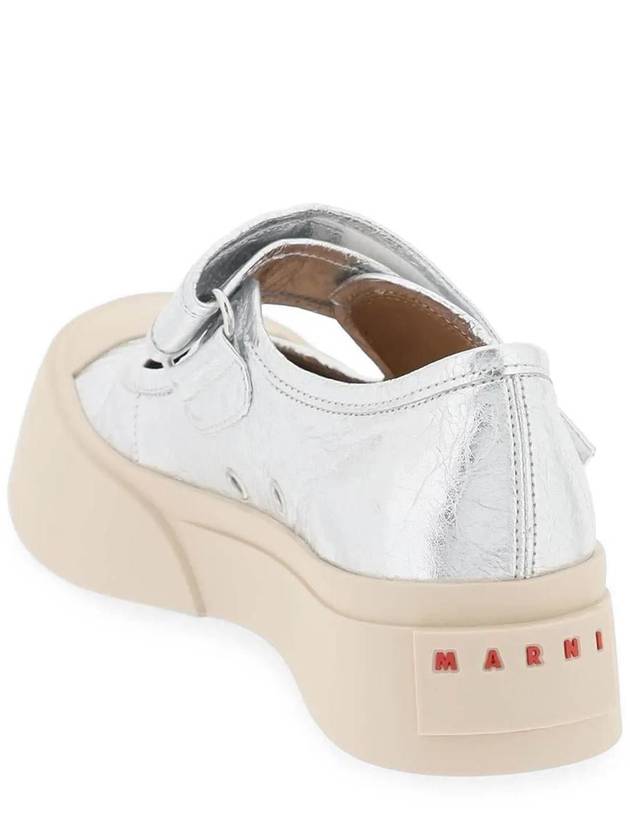 Pablo Leather Mary Jane Loafers Silver - MARNI - BALAAN 3