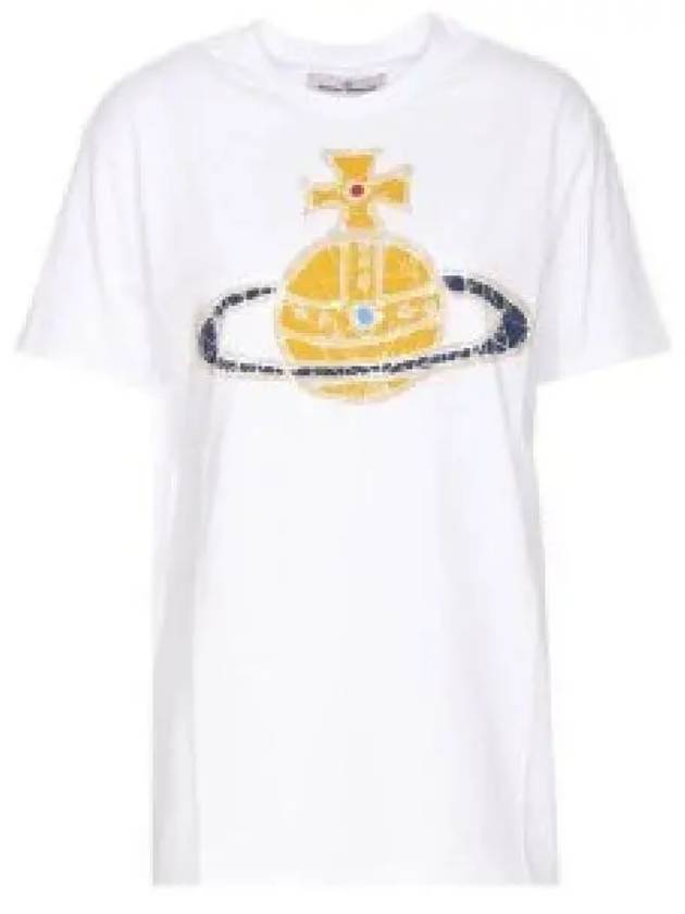 Women's Print Logo Short Sleeve T-Shirt White - VIVIENNE WESTWOOD - BALAAN 2