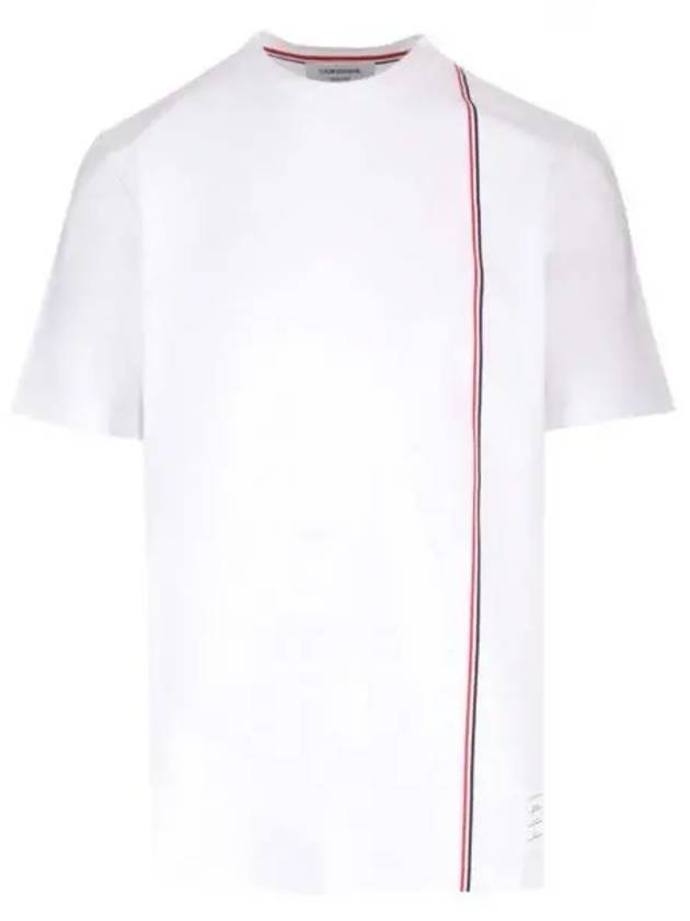 RWB Stripe Cotton Short Sleeve T-shirt White - THOM BROWNE - BALAAN 2