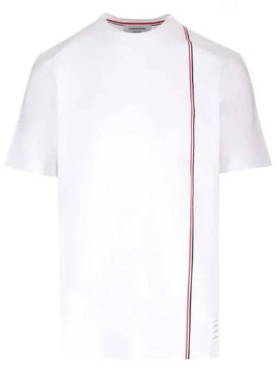 RWB Stripe Cotton Short Sleeve T-shirt White - THOM BROWNE - BALAAN 2