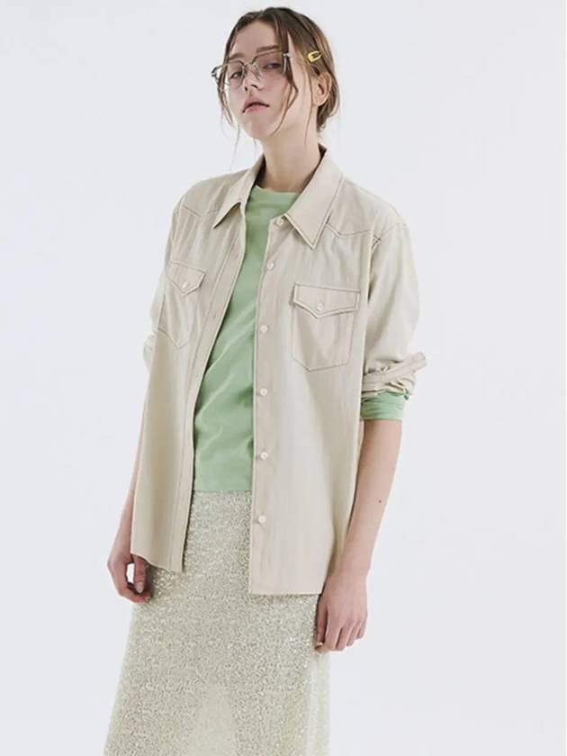 Western Stitch Shirt Cream 0111 - VOYONN - BALAAN 9