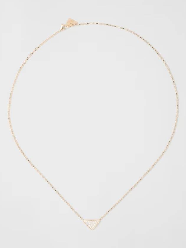 Eternal Gold Micro Triangle Pendant Necklace Yellow and Diamond Gold White Boutique 1JCA382FOWF00Y4 - PRADA - BALAAN 3