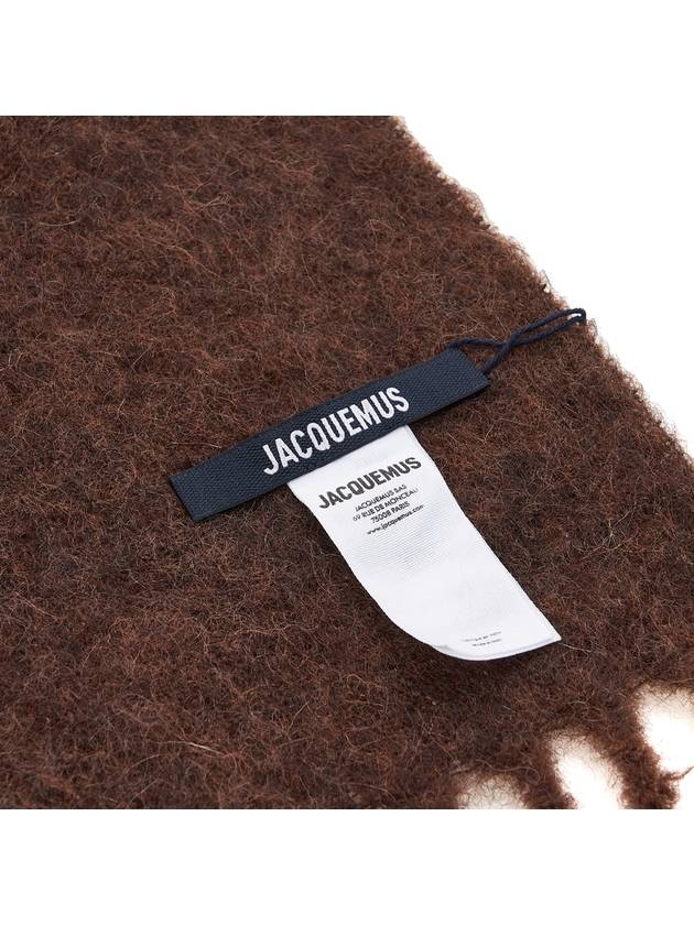 Carro Mohair Alpaca Muffler Brown - JACQUEMUS - BALAAN 9