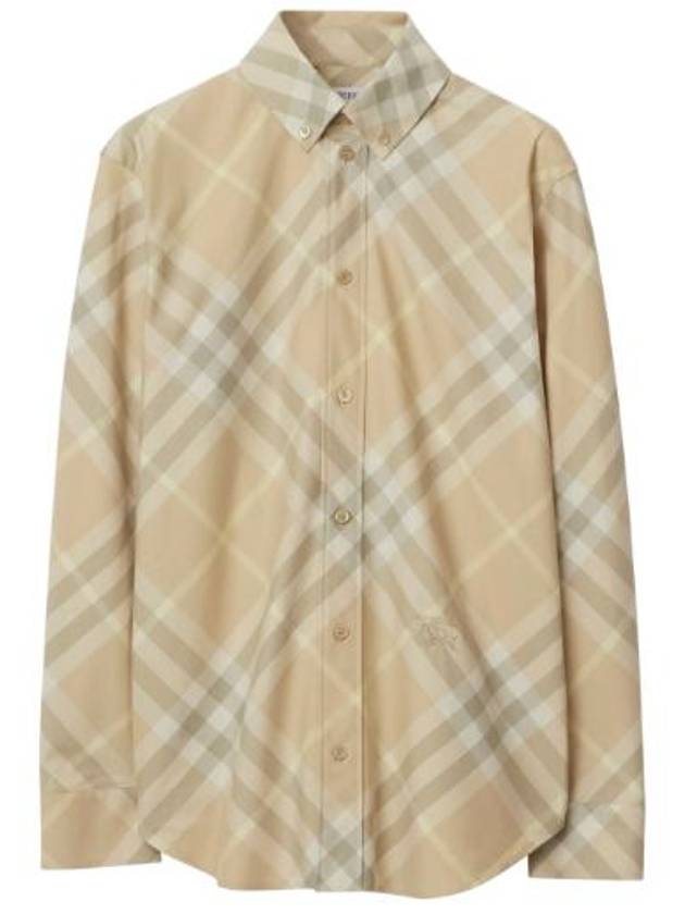 Vintage Check Cotton Long Sleeve Shirt Beige - BURBERRY - BALAAN 6