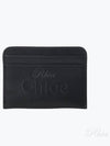 Sense Embroidered Logo Calfskin Card Wallet Black - CHLOE - BALAAN 2